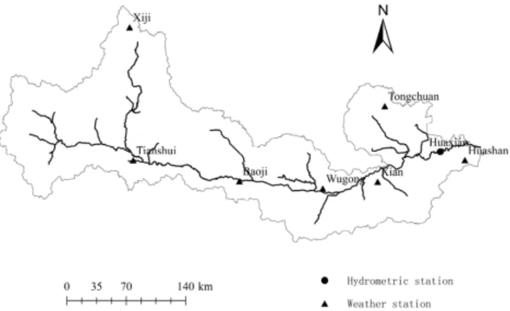 Figure 1. Location of the meteorological and hydrological stations used in this study.