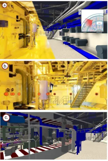 Figure 6: Multi-source data exploration and navigation in a  complex building: example of key principles for the  development of an application 