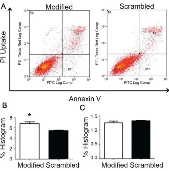 Figure 7. Annexin V assay of Hep G2 cells treated with modified sequence and scrambled sequence