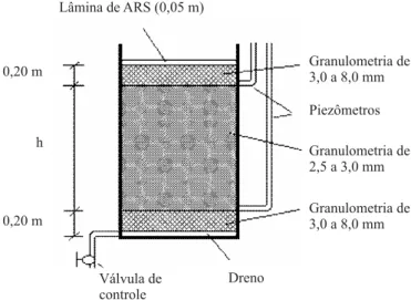 Figura 1. Esquema do sistema de filtração utilizando-se material orgânico