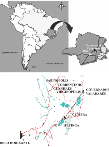 Figura 1. Localização da região de Guanhães no Estado de Minas Gerais