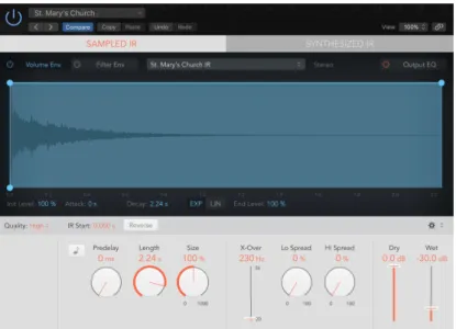 Figure III. Logic X's Space Designer convolution reverb effect, used for simulated acoustic  environments during this project