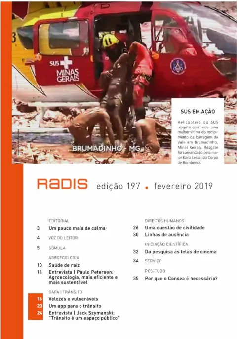 Figura 7 – Foto publicada na Revista Radis, destacando o papel do SUS em Brumadinho.