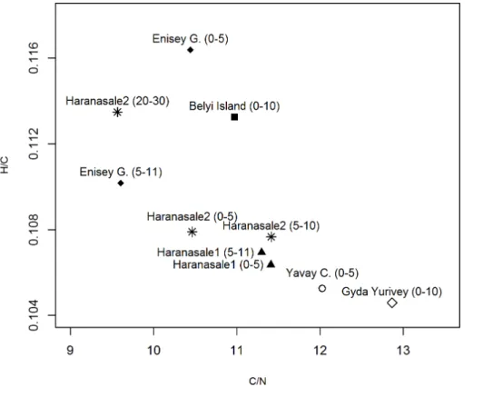 Figure 3. H/C vs. C/N diagram.