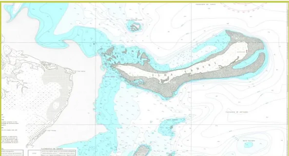 FIGURA 1: Mapa da ilha de Vamizi tirada na Carta Hidrográfica de Palma a Vamizi.