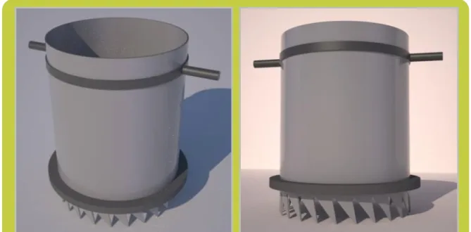 FIGURA  4:  Cilindro  construído  para  amostragem  quantitativa  de  C.  fluminea.  Imagens  gentilmente  cedidas por Pedro Sousa