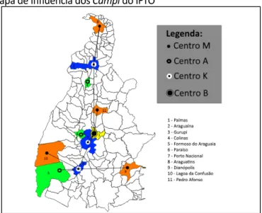 Figura 4. Mapa de Influência dos Campi do IFTO