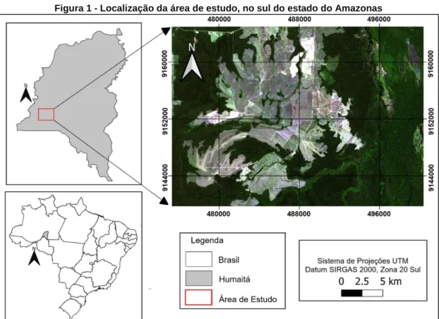Figura 1 - Localização da área de estudo, no sul do estado do Amazonas 