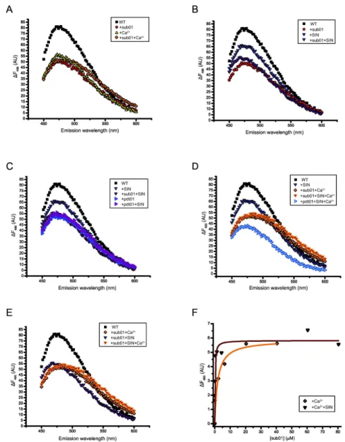 Figure  5.    Fluorescence  spectra  of  RM.BpuSI-bound  ANS  as  surrogate  of  protein  conformations