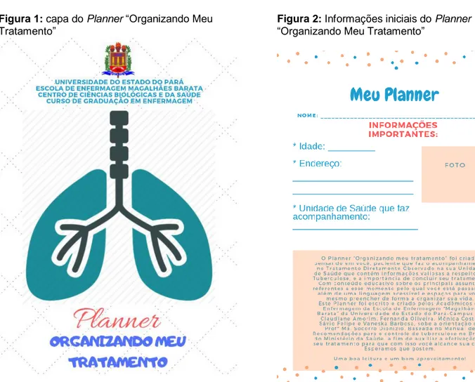 Figura 1: capa do Planner “Organizando Meu  Tratamento” 