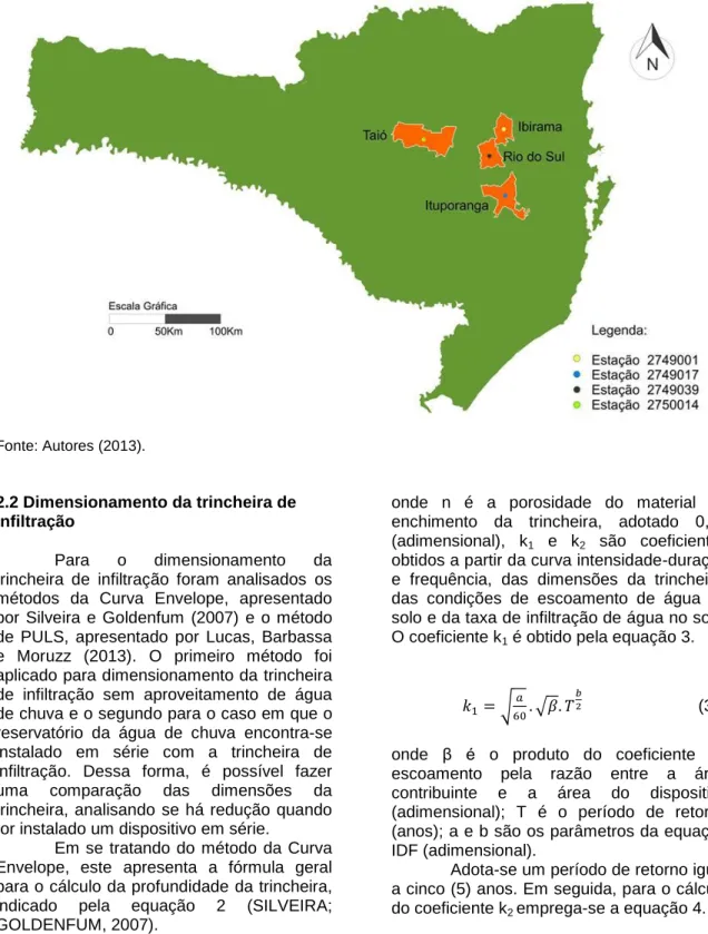 Figura 1 – Localização dos municípios em estudo e as estações pluviométricas