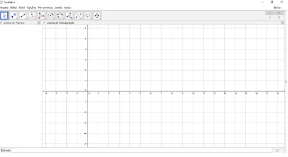 Figura 1: Ambiente inicial do software Geogebra