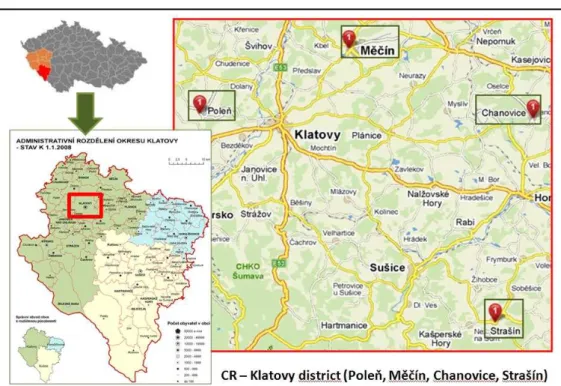 Figure 1:  Broadband – Exploration 2010 - detailed analysis of selected areas (Klatovy district) .