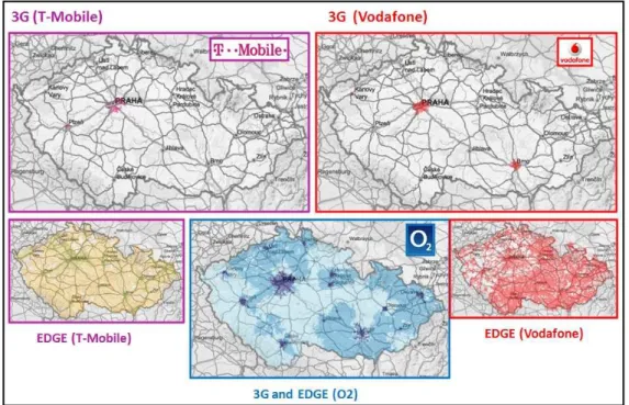 Figure 6:   3G, EDGE availability – Czech Republic.