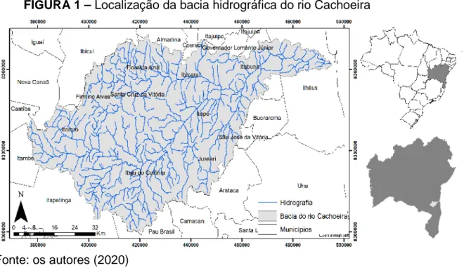 FIGURA 1 – Localização da bacia hidrográfica do rio Cachoeira