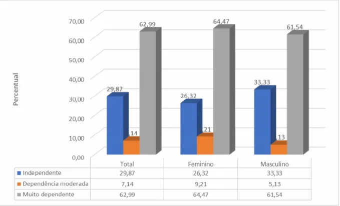 GRÁFICO 1. Capacidade funcional dos idosos avaliados segundo Índice Katz.