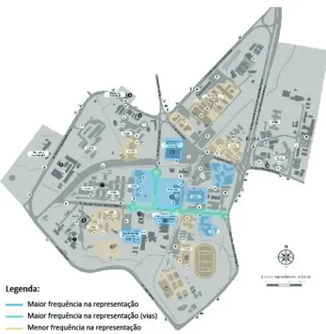 Figura 3  Mapa do Campus da UFSC com destaque para os elementos 