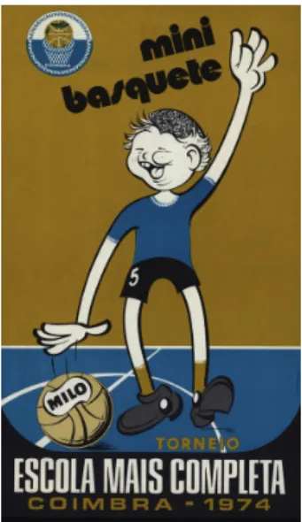 Figure 17  Fernando Coroado. 1974. Mini basquet. (36 cm X 60 cm). Poster  printed at Lito