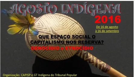 Fig. 4. Flyer de divulgação do Agosto Indígena 2016 