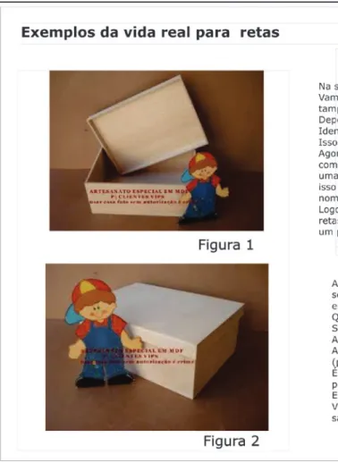 Figura 6   Storyboard: Uso de uma caixa para elucidar planos e posições de retas