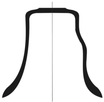 Figura 8 - Dependˆ encia da frequˆ encia do modo fundamental do sino como fun¸c˜ ao do inverso do raio da boca e como fun¸c˜ ao do inverso da raiz c´ ubica da massa