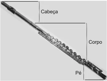Figura 1 - Partes da flauta transversal.
