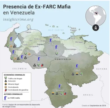 Figura 7. Actividades criminales de las disidencias de las FARC en Venezuela.
