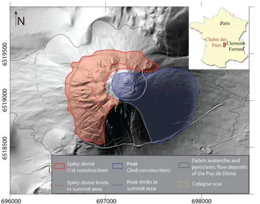 Fig. 1. High resolution LiDAR DEM of the Puy de D ˆome (50 cm resolution, CRAIG – GeoPhenix 2011)