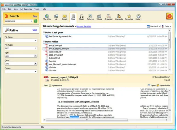 Figura 2. O software gratuito Copernic Desktop Search. 