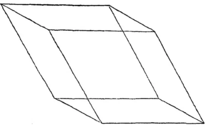 Figura 1 - Representa¸c˜ ao de Bartholinus para retratar a forma do cristal-da-Islˆ andia