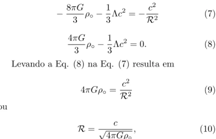 Figura 1 - Diagrama na forma da letra Λ: a energia potencial na analogia newtoniana do modelo est´ atico de Einstein
