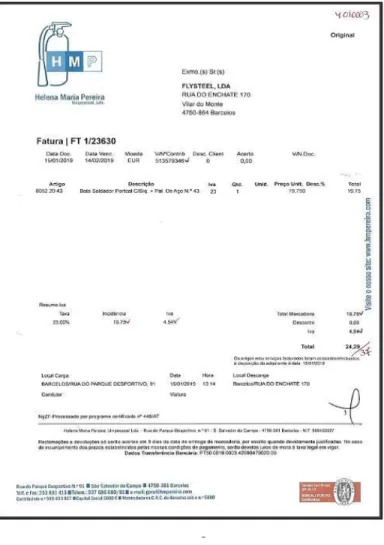 Figura 1 – Exemplo de Fatura 