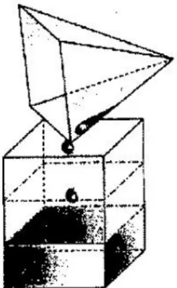 Figura 12 Volume da pirâmide ocupando a terça parte do volume do prisma. 