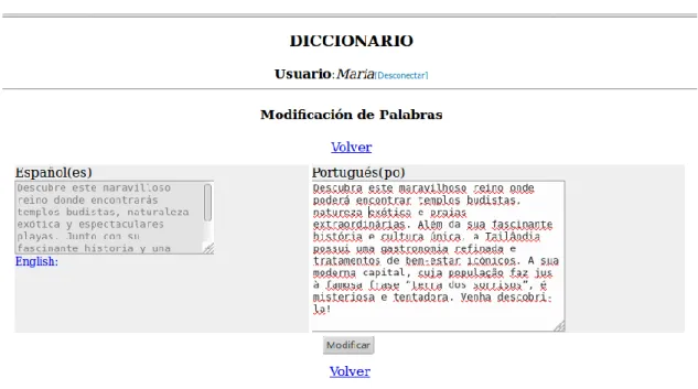 Figura 14- Excerto de tradução realizada para o website Veturis no Diccionario Blanco 