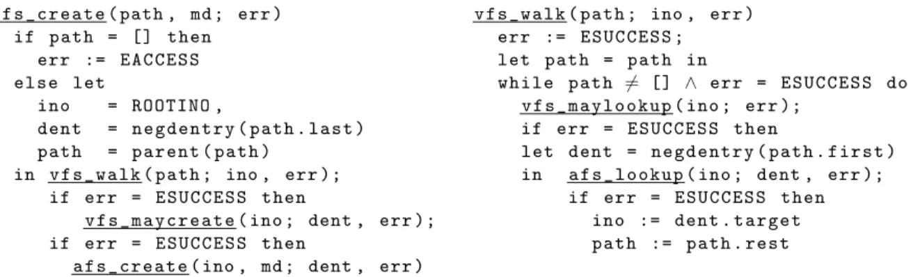 Figure 4: ASM rules of the VFS create operation