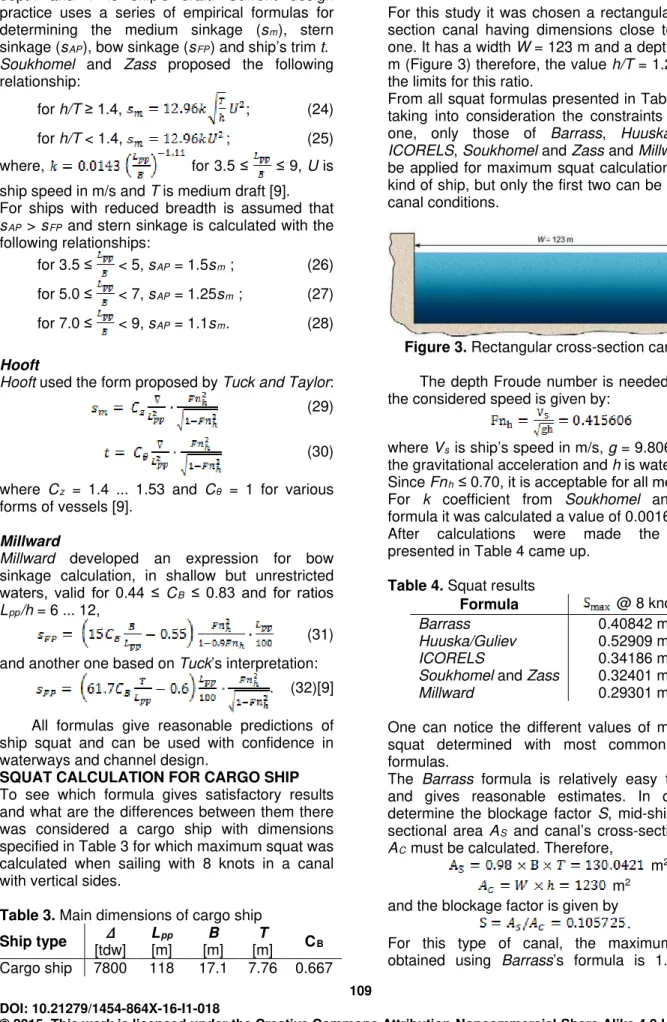 Table 3. Main dimensions of cargo ship  Ship type  ∆ [tdw] L pp [m]  B  [m]  T  [m]  C B Cargo ship  7800  118  17.1  7.76  0.667 