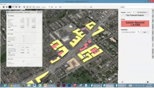 Figura 2 . 7 : Interface utilizador da ferramenta UrbanSim