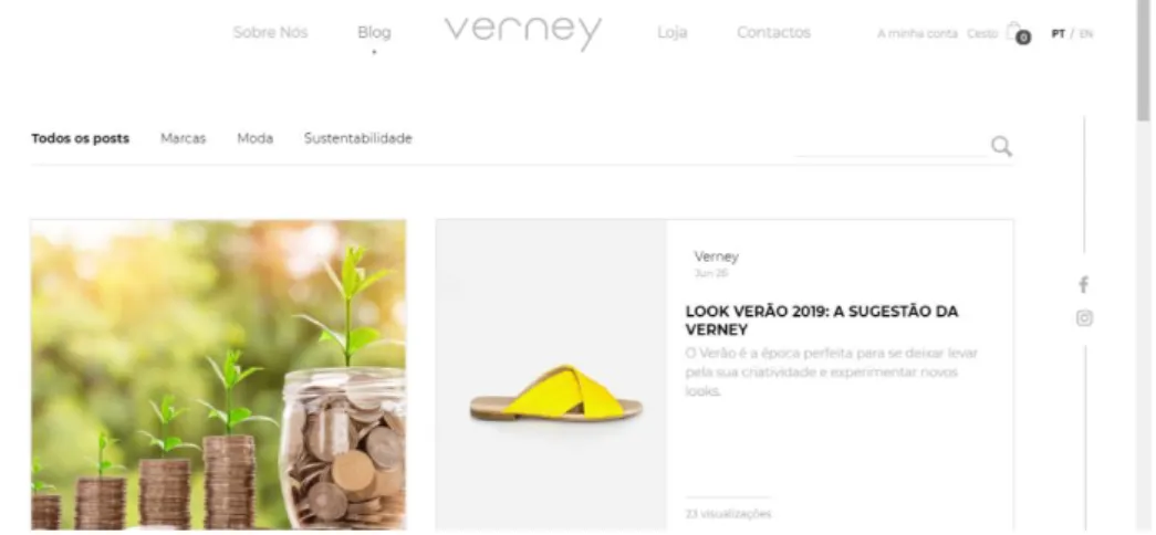 Figura 1 Website da Verney Shoes 