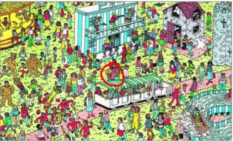 Figura 3 - Referência à séria de livros de caráter infanto-juvenil “ Where’s Wally? ” criada pelo ilustrador britânico Martin Handford