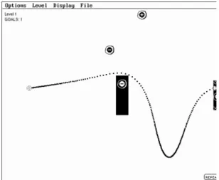 Figura 7. O programa Electric Field Hockey, da Physics Academic Software, permite estudar interacc¸˜oes entre cargas el´ectricas