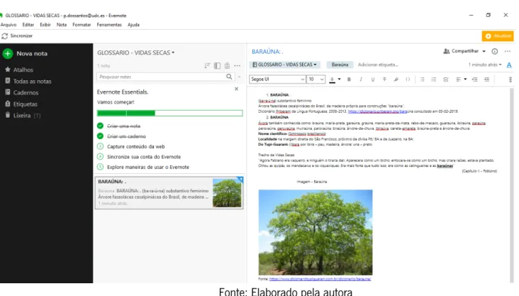 Figura 3  –  Glossário Evernote: Vidas Secas