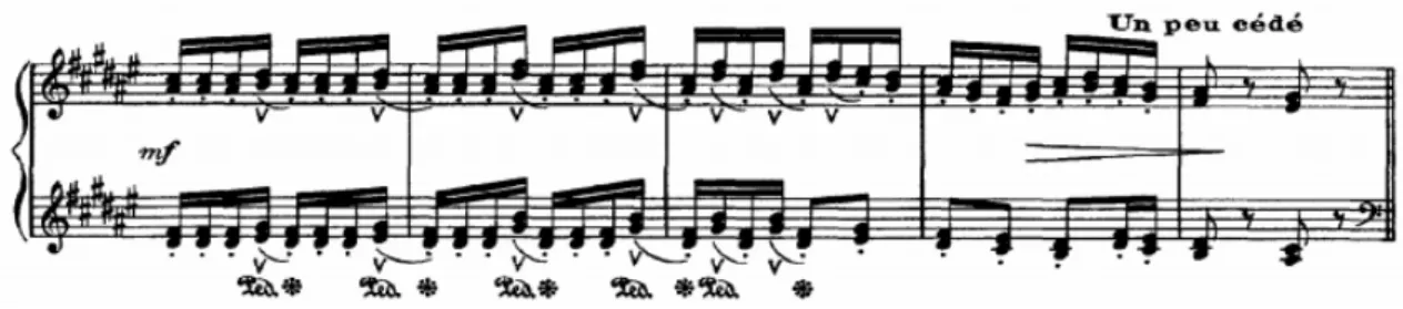 Figura 8. Excerto de  Le petit âne blanc  (compassos 25 a 29), de J. Ibert. (Ibert, 1922