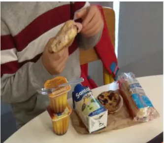Figura 1 - Lanche da manhã um aluno do 1.º CEB 