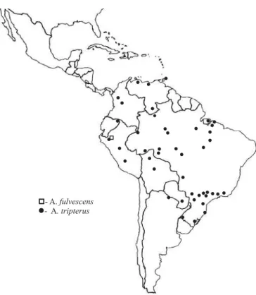 Fig. 307. Mapa de distribuição de parte das espécies do grupo A. mixtus: