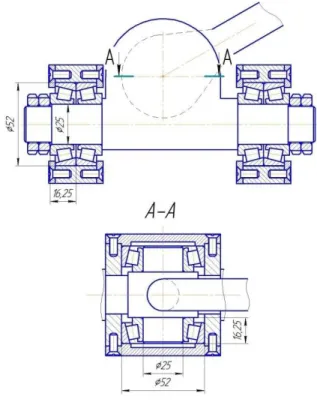 Fig. 3 shows the universal joints design.  