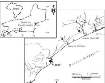 Fig. 1. Mapa mostrando a localização das áreas de estudo (setas) no PNRJ, Estado do Rio de Janeiro.