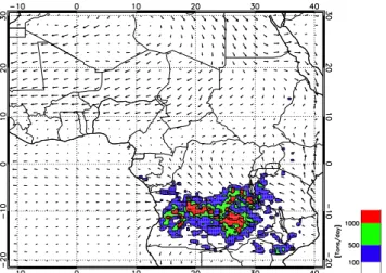 Fig. 6. Percentage of cloud cover for cloud top brightness tem- tem-perature less than 230 K, evaluated from MSG-SEVIRI radiometer.