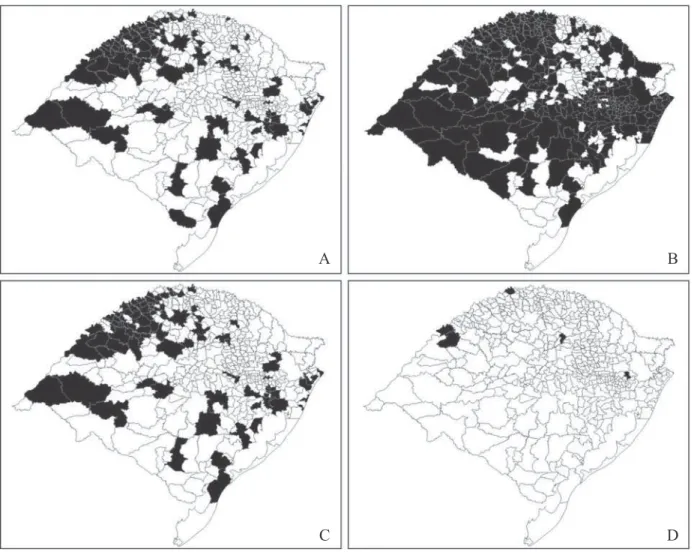 Fig. 2. Distribuição dos principais culicíneos de relevância sanitária presentes no RS