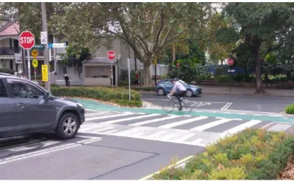 Figure 15: Example of an intersection where a path crossing has priority over a side street   Source: (Austroads,  2017) 
