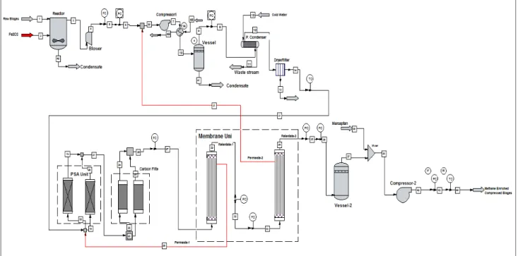 Figure 2 - Schematic flow diagram of a biogas upgrading plant 
